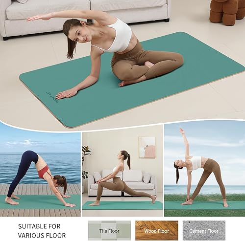 Miniatura 6 de Extra Thick 8mm Yoga Mat, 72"x28" Non Slip Exercise Mat, Reversible 2-Sided Dual Color Premium POE Material, with Carrying Strap for Yoga, Pilates,