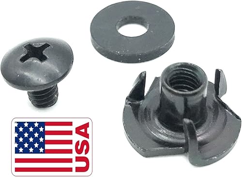 Black 3 Prong T-Nuts Binding Post 14" x 832 for Kydex & Leather GunKnife Holster Making Supplies, 12" Tee Nut by Quick Clip Pro