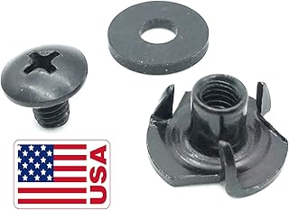 Black 3 Prong T-Nuts Binding Post 1/4" x 8/32 for Kydex & Leather Gun/Knife Holster Making Supplies, 1/2" Tee Nut by Quick Clip Pro - QuickClip Pro