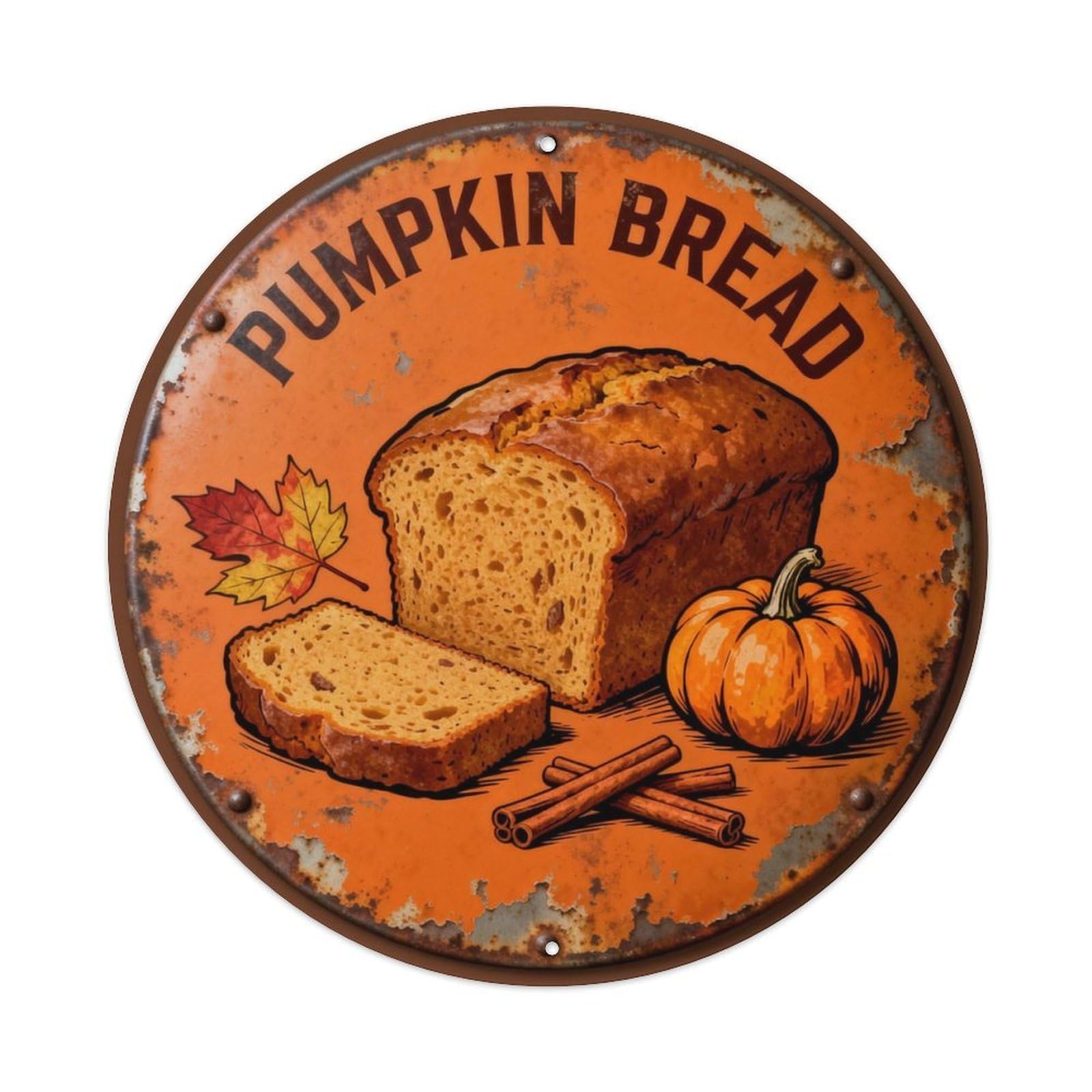 PUMPKIN BREAD Metal Tin Sign Plaque