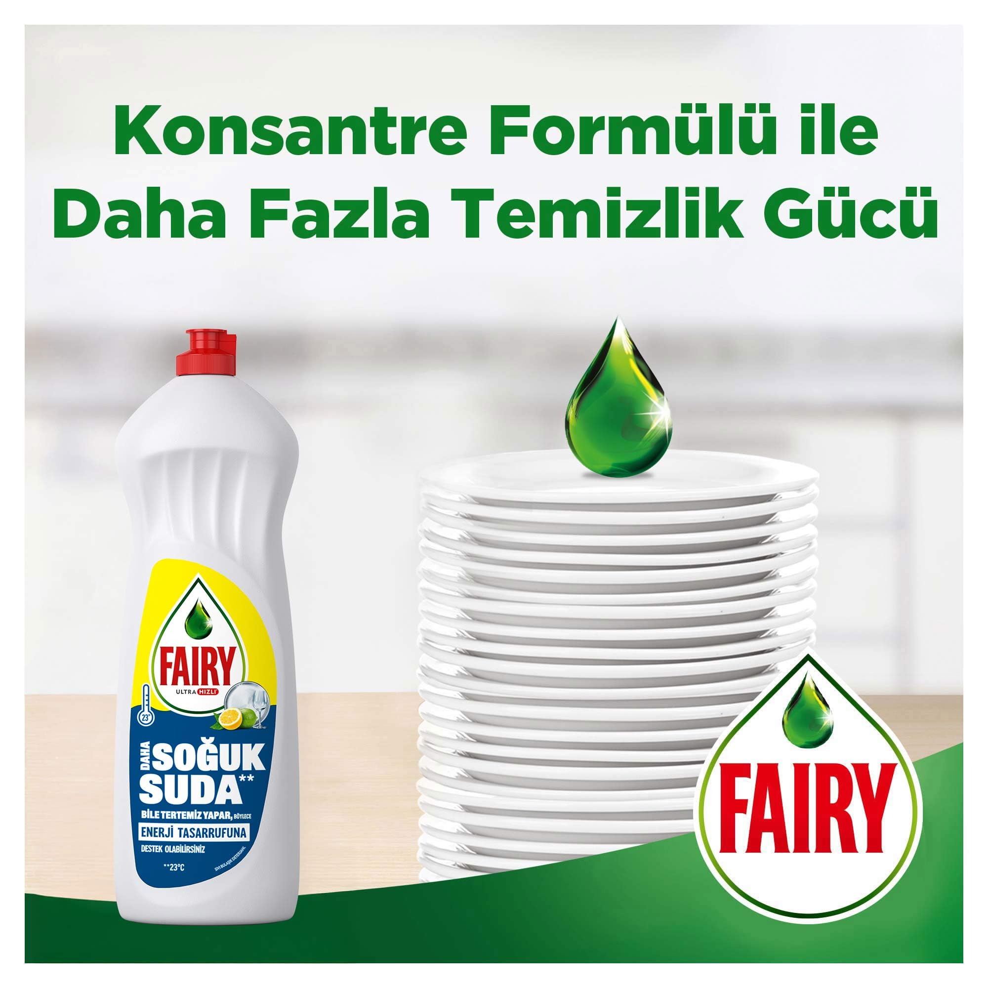Fairy Temiz ve Ferah Sıvı Bulaşık Deterjanı 1000 ml Limon Kokulu