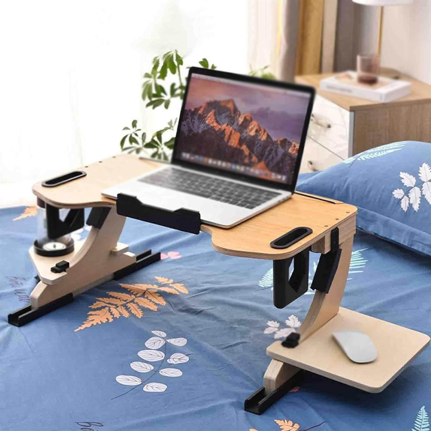 Scrivania per Laptop, vassoi da Letto per scrivanie, Supporto per Laptop Regolabile in Altezza e Angolo di Visione, per Laptop e Scrittura sul Divano (B)