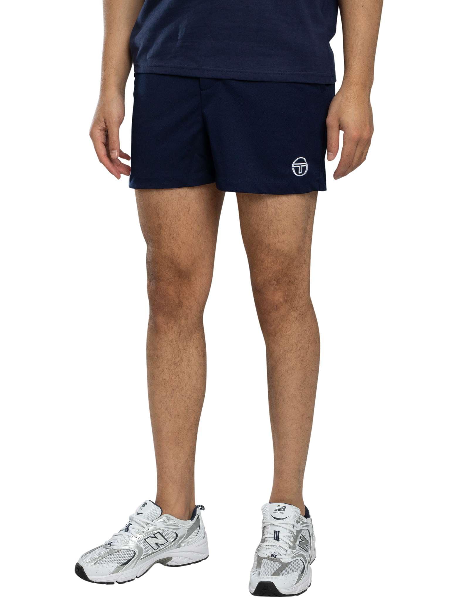 Sergio Tacchini Men's Time Tennis Shorts, Maritime Blue/White, L
