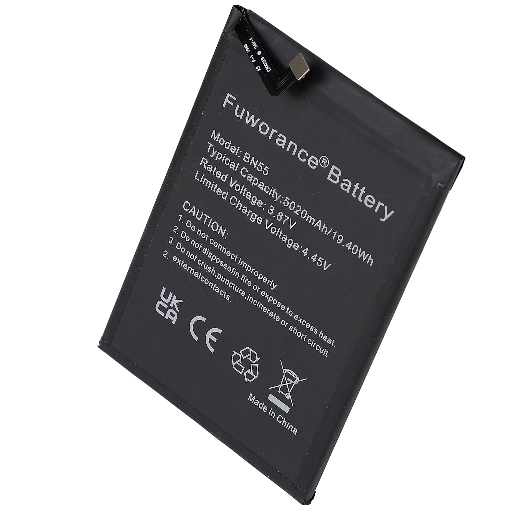 Batería para Xiaomi Redmi Note 9S M2003J6A1G (5020 mAh, 3,87 V, BN55 V) | Batería móvil li-ion de repuesto recargable de gran capacidad con kit de herramientas