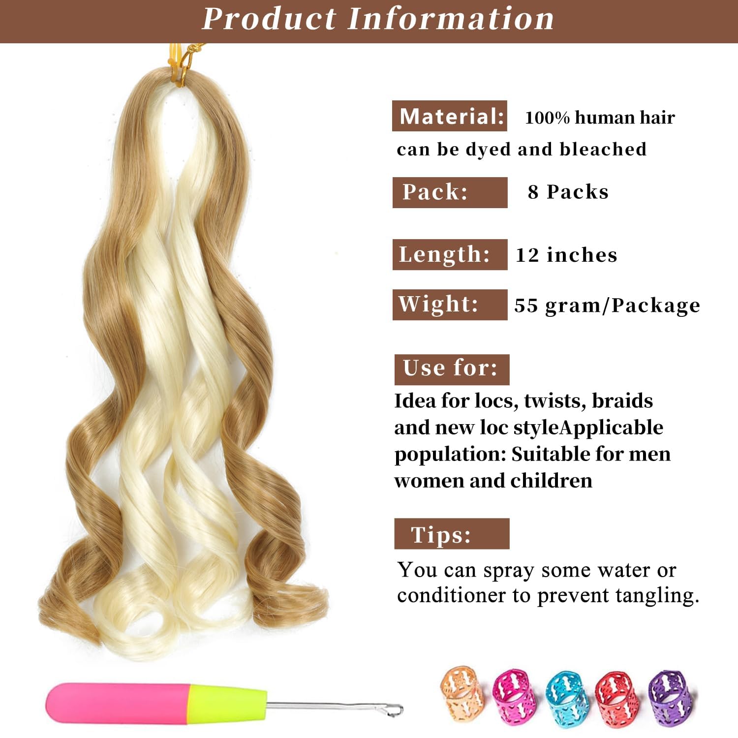 French Curly Braiding Hair 12 Inch 8 Packs - Image 3