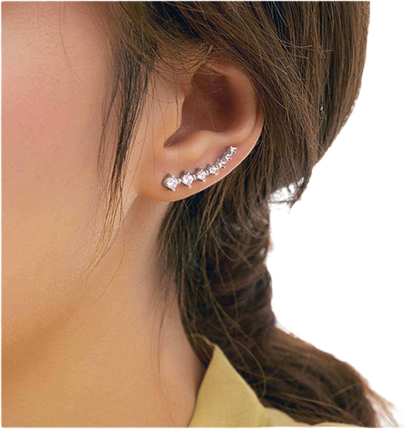 Iaceble Boho Crystal Ear Climber Earrings Cz Ear Cuff