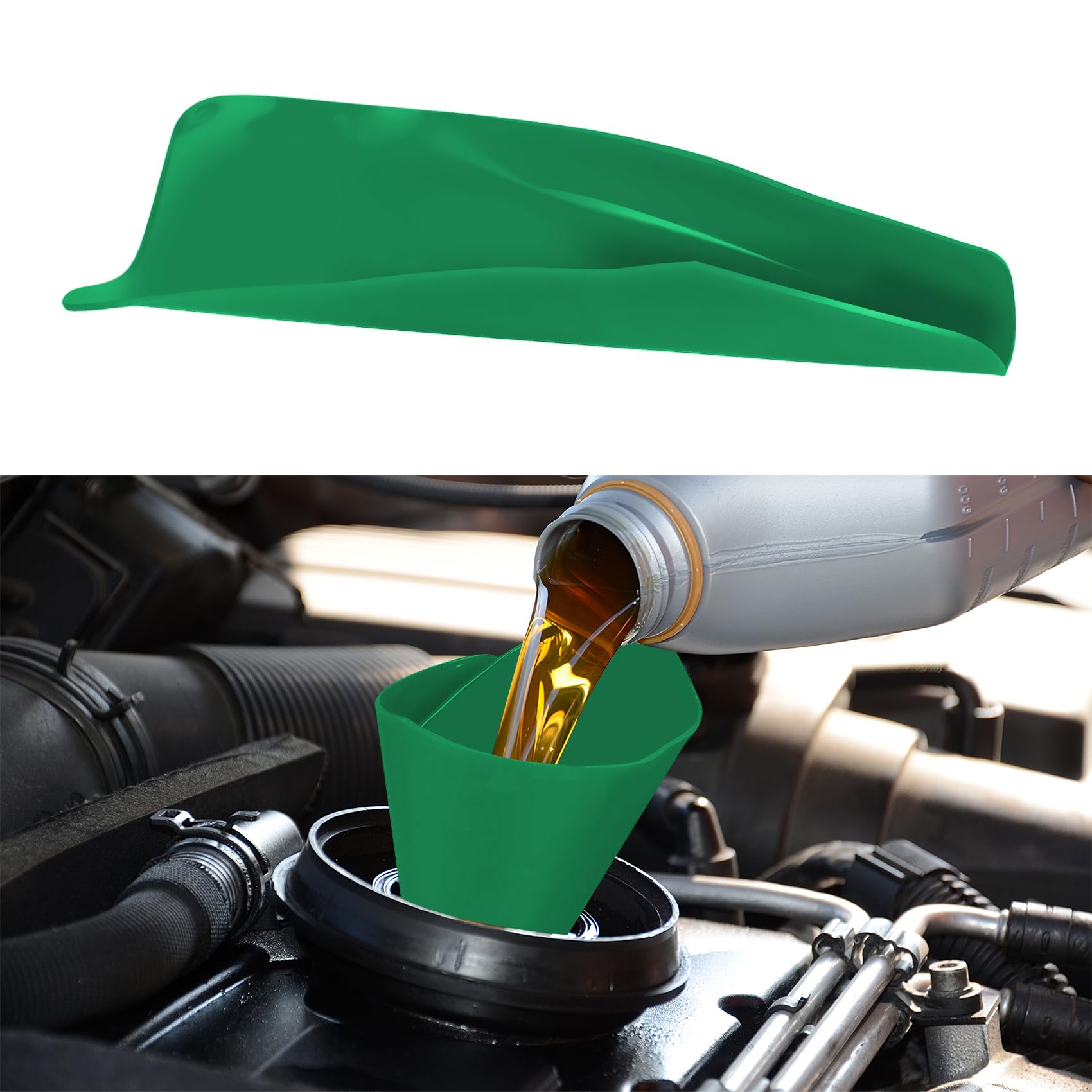 HQRNYP Flexible Oil Funnel Reusable, Funnels for Automotive Use, Foldable Draining Tool Spill-Free, Car Accessories Multi-Purpose Rubber Oil Change