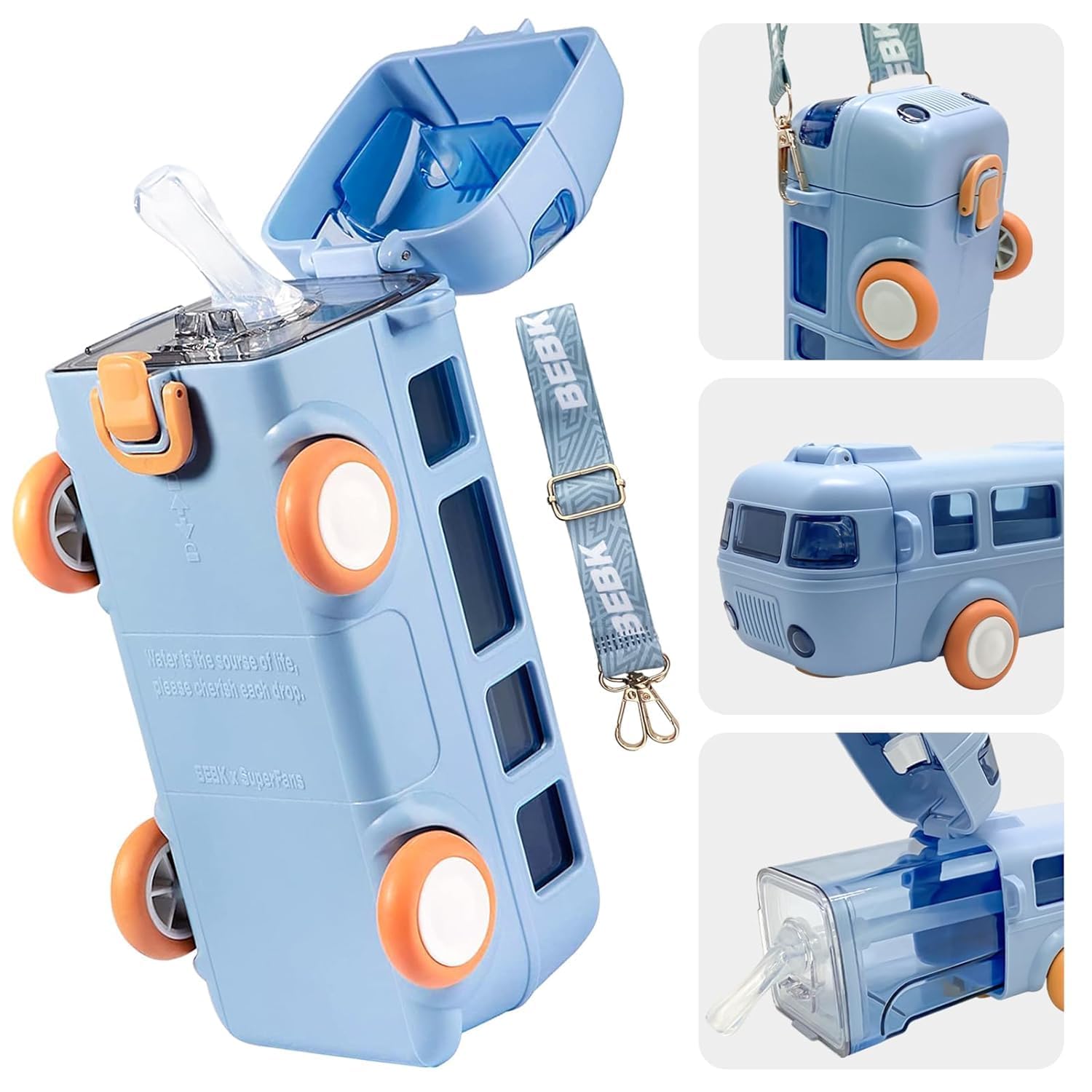 SHUDAUSHI Plastic 1Ps Cute Bus Shape Hanging Water Bottle With 500Ml Capacity, Anti-Leak Kids Water Bottle Bpa Free, Water Bottle With Straw Moving Tyre Return Gift, Birthday Gift For Kids Multi (B0CZH44TRL) Amazon Price History, Amazon Price Tracker