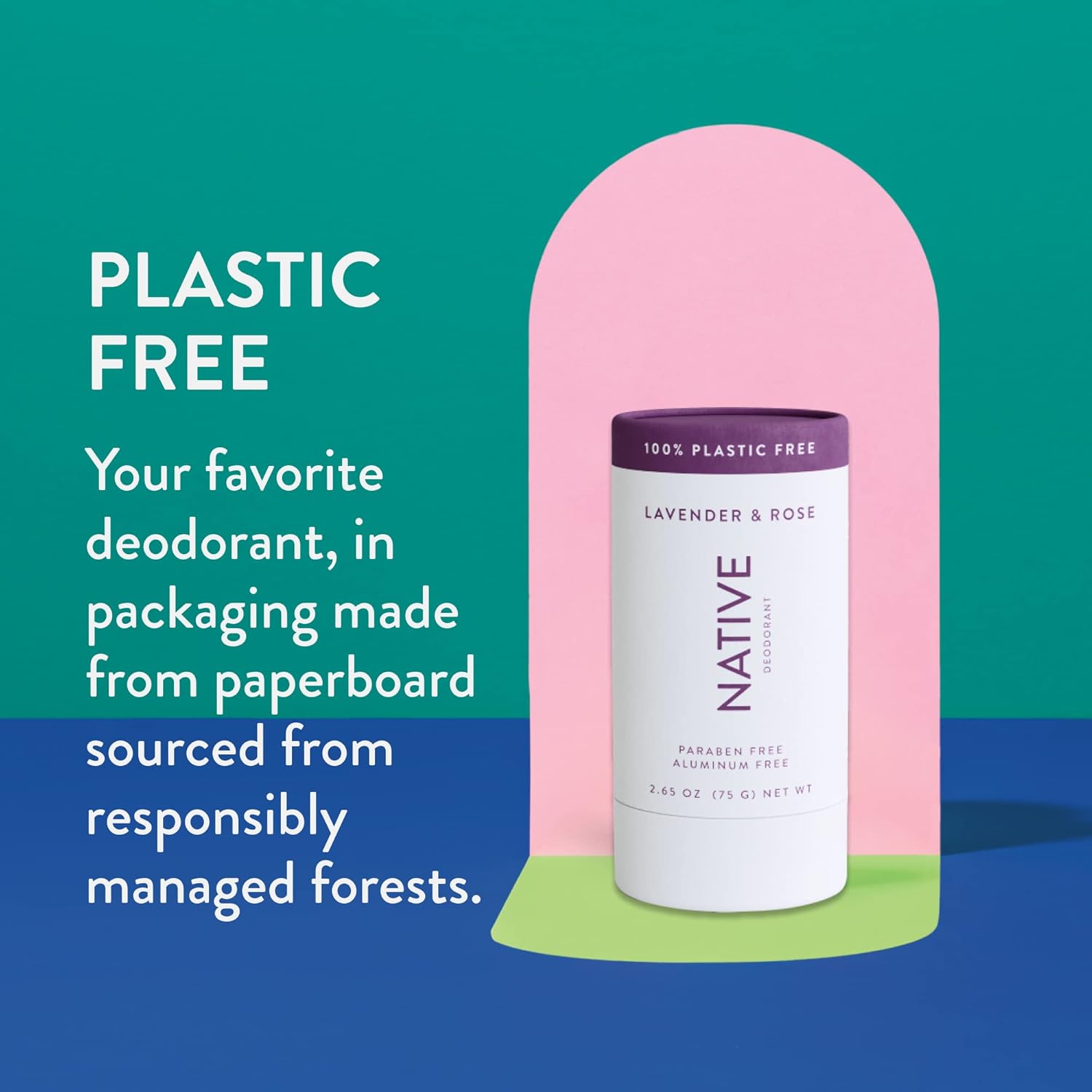 Native Plastic Free Deodorant | Natural Deodorant for Women and Men, Aluminum Free with Baking Soda, Probiotics, Coconut Oil and Shea Butter | Lavender & Rose : Beauty & Personal Care