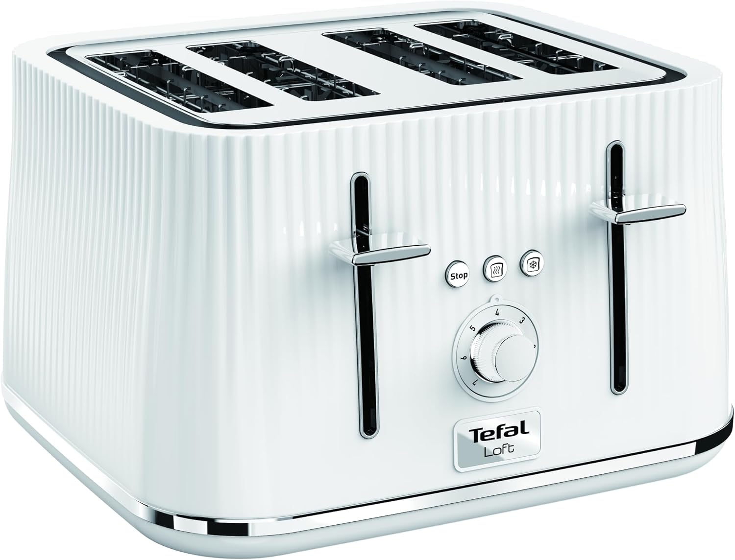 Tefal Loft TT760140 4Slot Toaster/White Slice, Plastic, 1700 W