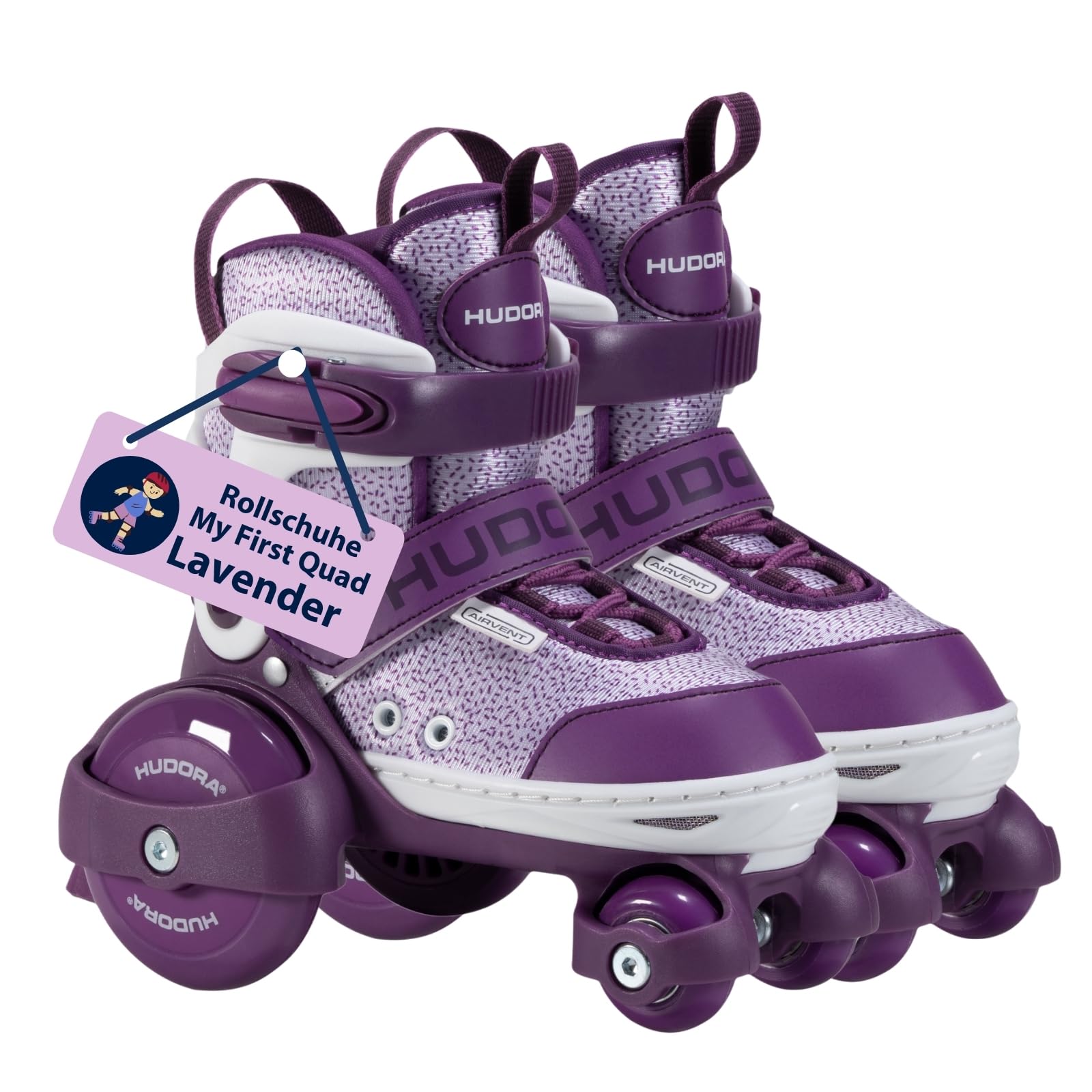 HUDORA Rollschuh My First Quad in versch. Größen & Farben - hochwertige Kinderrollschuhe bis 20kg - Kinder Skates größenverstellbar - sichere Einsteiger-Rollerskates mit großen Rollen