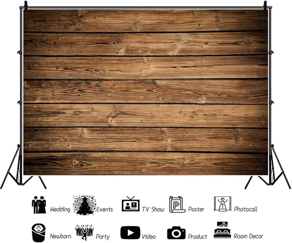 Wood Backdrop for Photography 10x8ft Vinyl Brown Wood Backdrops Rustic Wooden Wall Banner Country Woods Photos Birthday Baby Shower Background