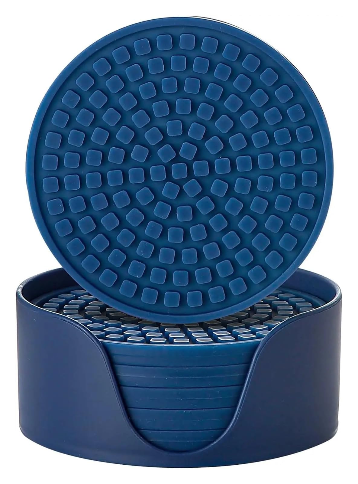 Silicone Coaster Silicone Drink Coasters Set Of 6 With Holder For Hot Cold Drinks Non-Slip