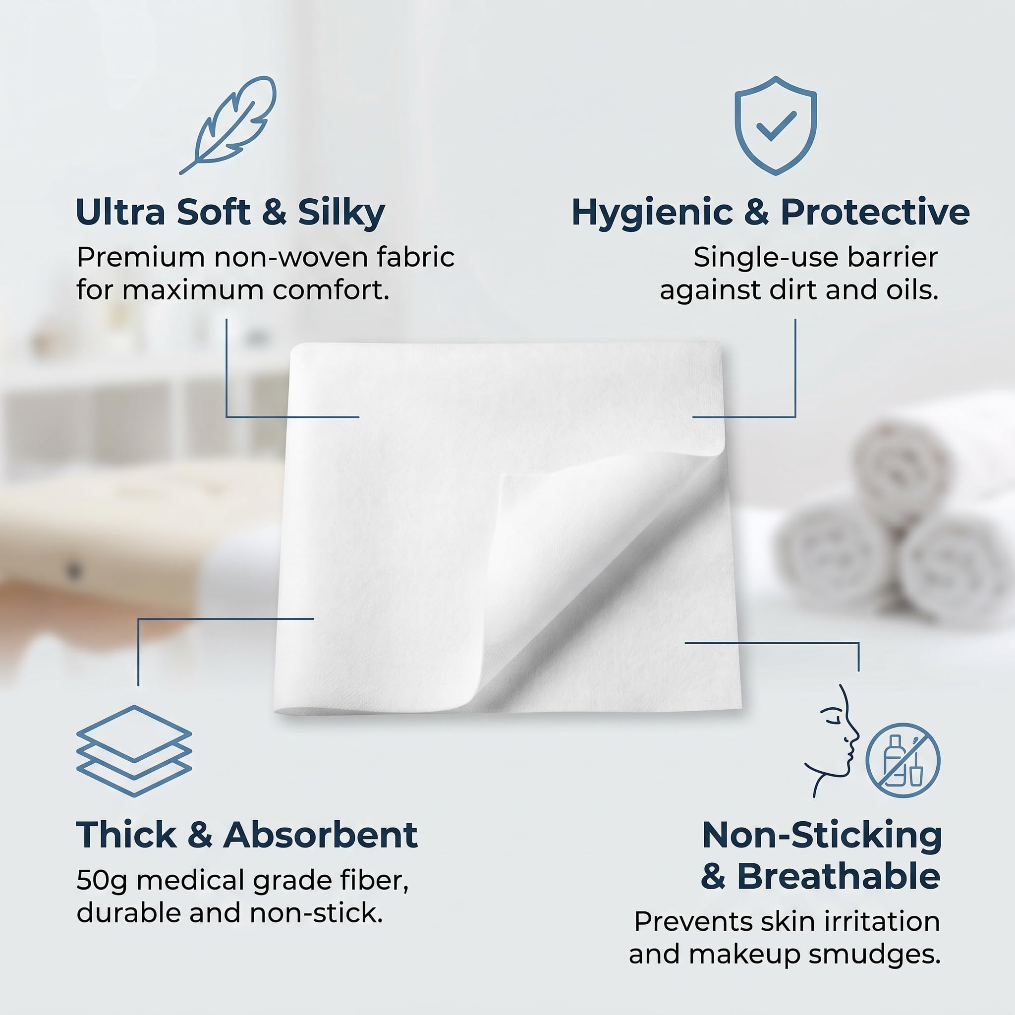 Huini Disposable Face Cradle Covers, Nonwoven Headrest Covers