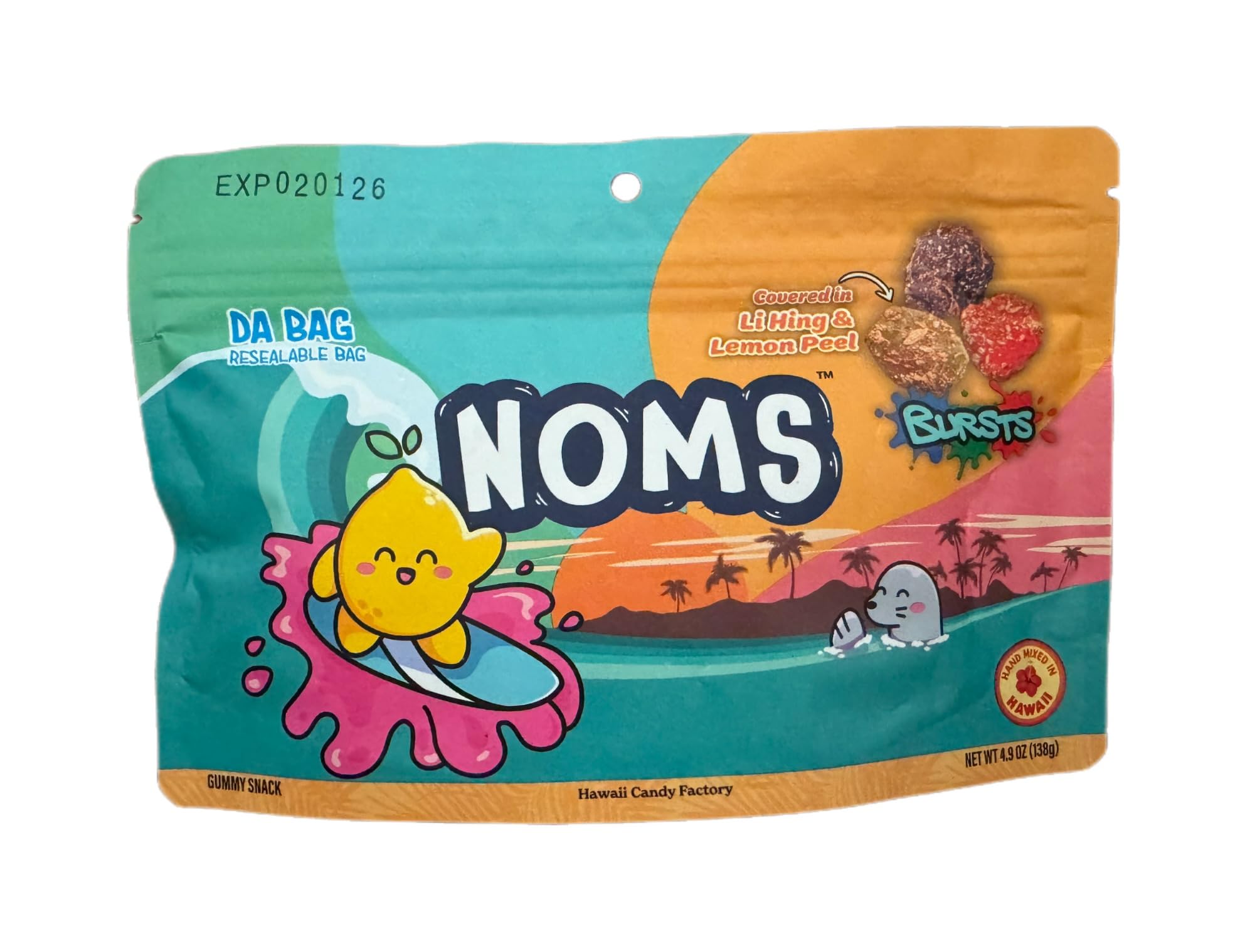 Amazon.com : Noms Bursts Gummy Candy, Li Hing and Lemon Peel