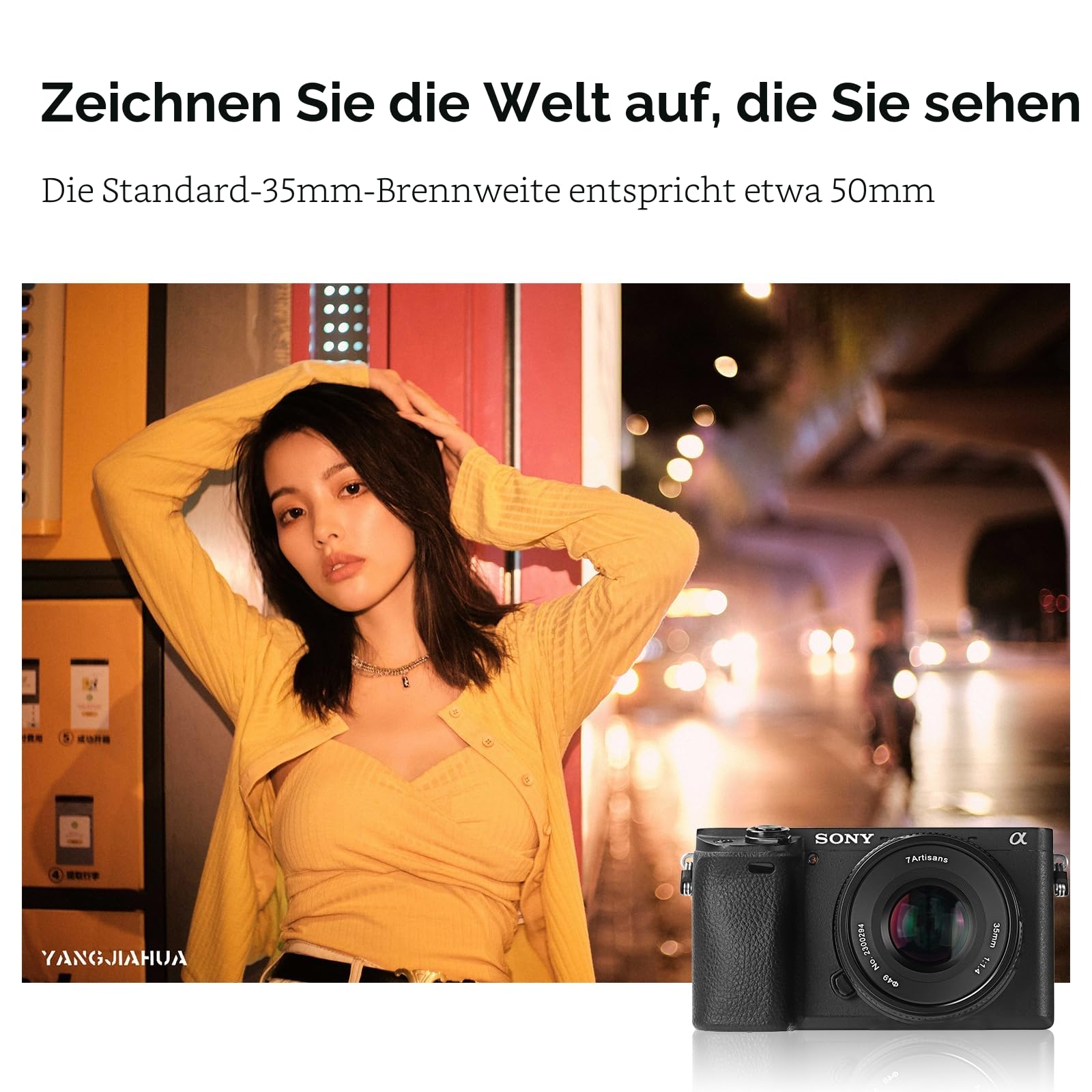 7artisans F1.4 Mark II APS-C Fixed Focus Objektiv mit 35 mm großer Blende für Sony E Mount spiegellose Kameras A6500 A6300 A6100 A6000 A5100 A5000 A9 NEX3N NEX5 NEX5T NEX5R NEX67