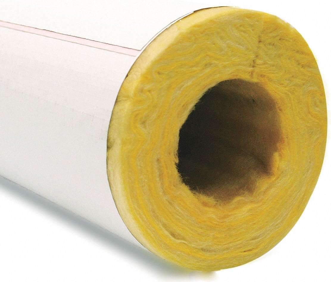 Owens Corning 1-1/2 in. x 3 ft. Fiberglass Pipe Insulation, 1/2 in. Wall - Energy Saving Plumbing Cover