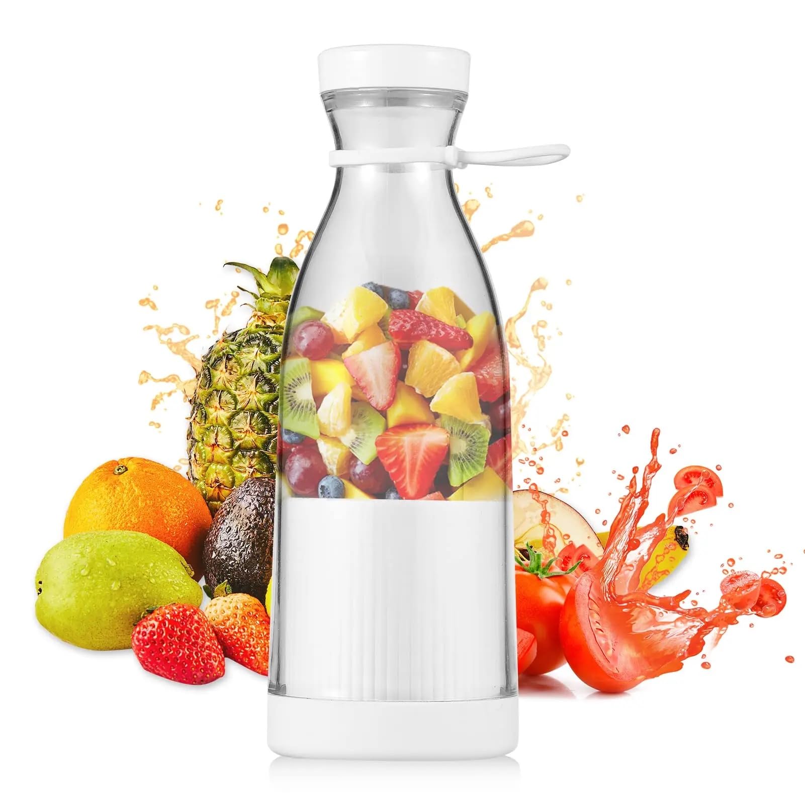 Ease Essential Handy Portable Juice Mixer Blender - Powerful 6-Blade System, 420ml Capacity, USB Charging - Effortless On-the-Go Blending for Fresh Juices, Shakes, Smoothies, and More