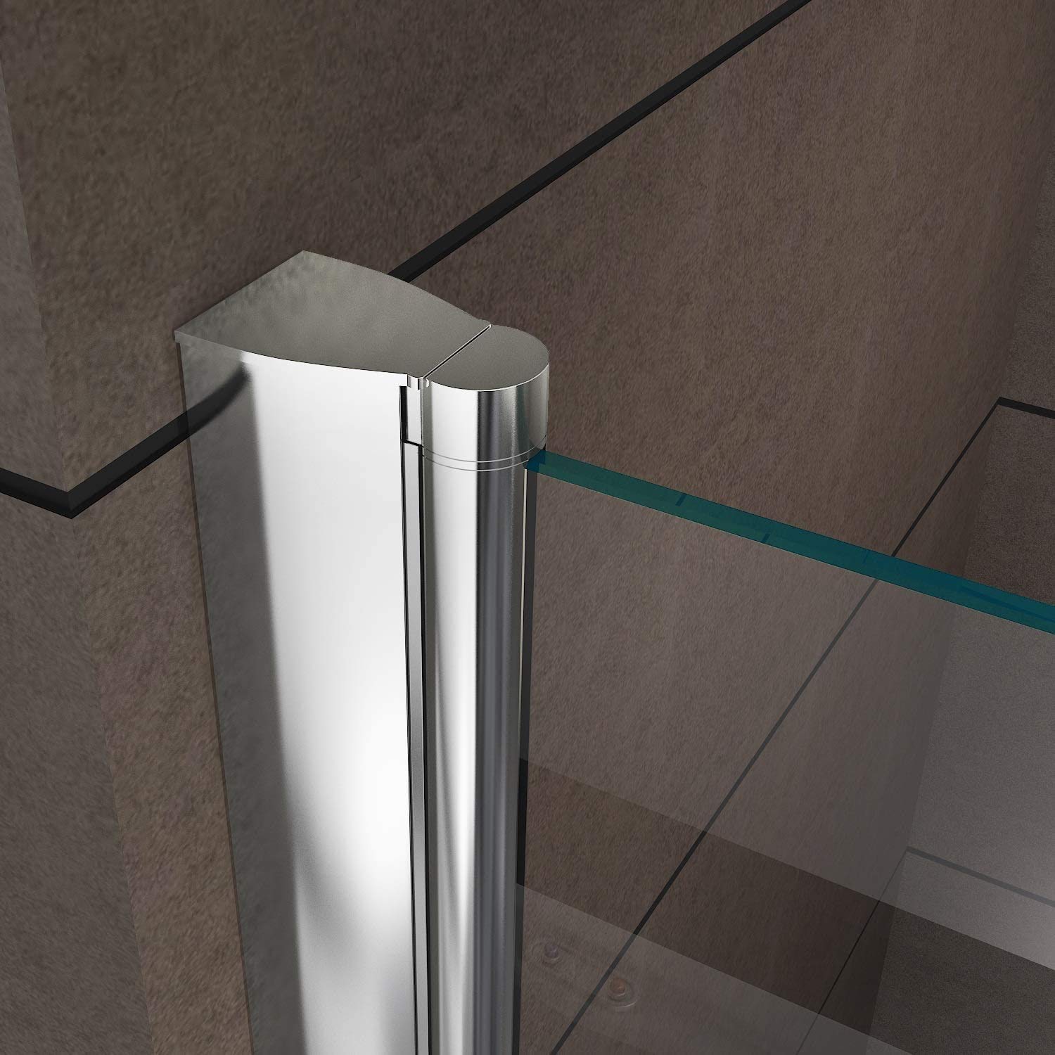 GINA Porte de douche H. 180 cm largeur réglable 88 à 92 cm verre semi-opaque