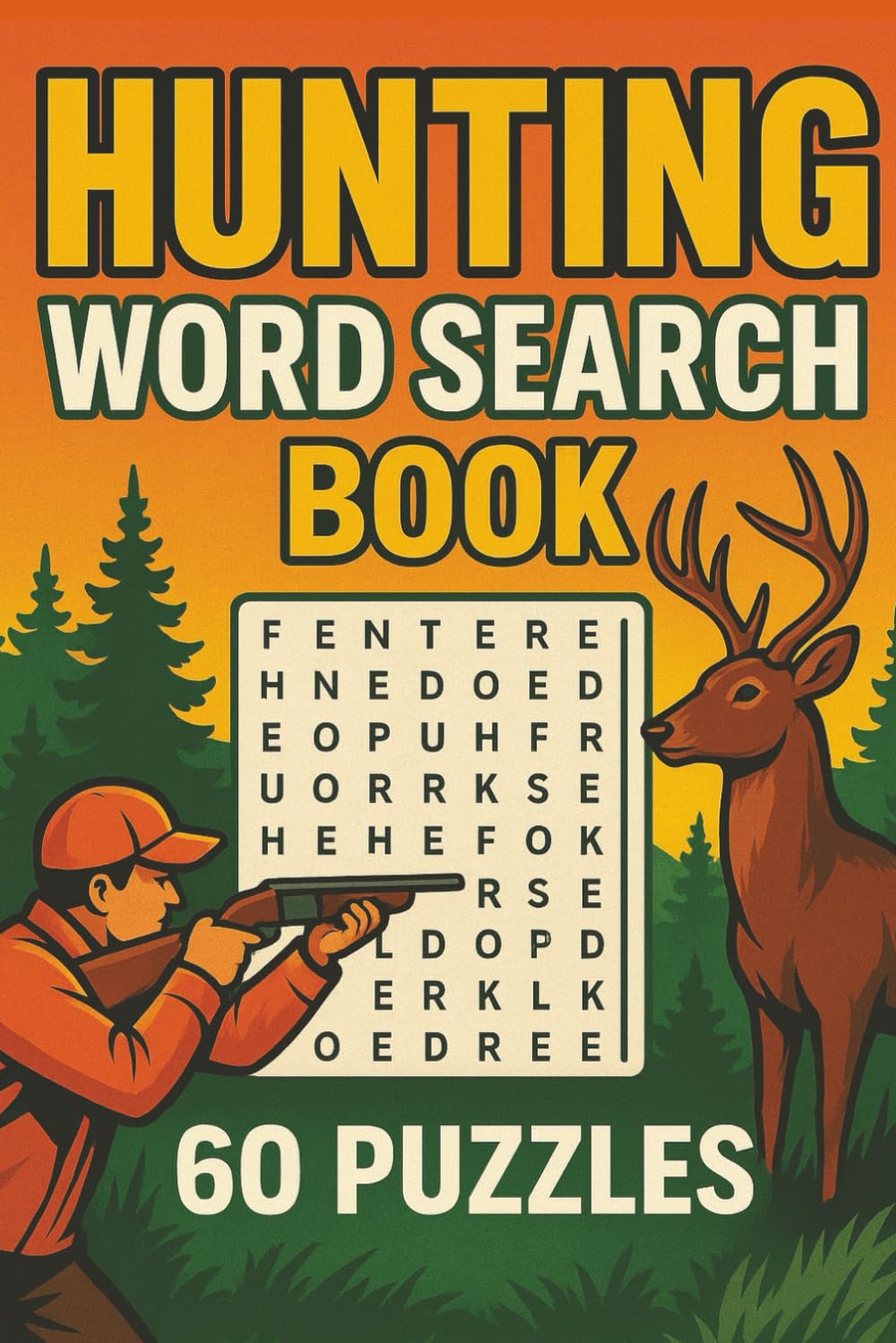 hunting word search book: A Fun and Challenging Hunting Themed Word Search Collection Featuring 60 Puzzles for Outdoor Lovers, Hunters, and Puzzle Enthusiasts