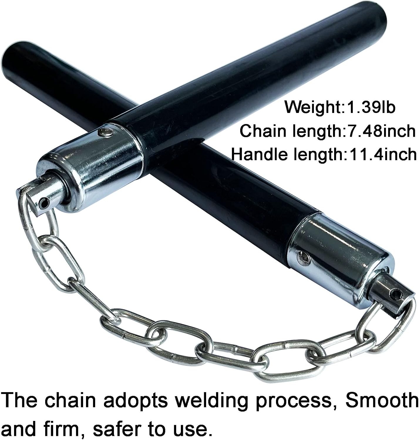 MSGumiho Nunchucks Safe Solid Rubber Training Nunchucks Nunchakus with Steel Chain and Bearing Ball System only for Beginners,Adults and Professionals Perform, Practice, Training,Exercise (1PCS)