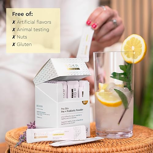 Miniatura 7 de Boka Pastillas de enjuague bucal de tamaño de viaje + probióticos orales Pro Stix para boca mal aliento - 30 probióticos dentales en polvo