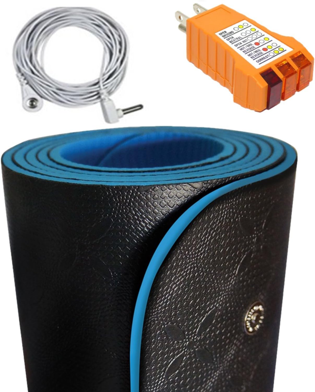 Earthing Yoga Mat - Universal Earthing Grounding Mat (Large Size); Meditation Mat Earth Yoga Mat: More Effective Than Antiinflammatory Supplements (Blue)