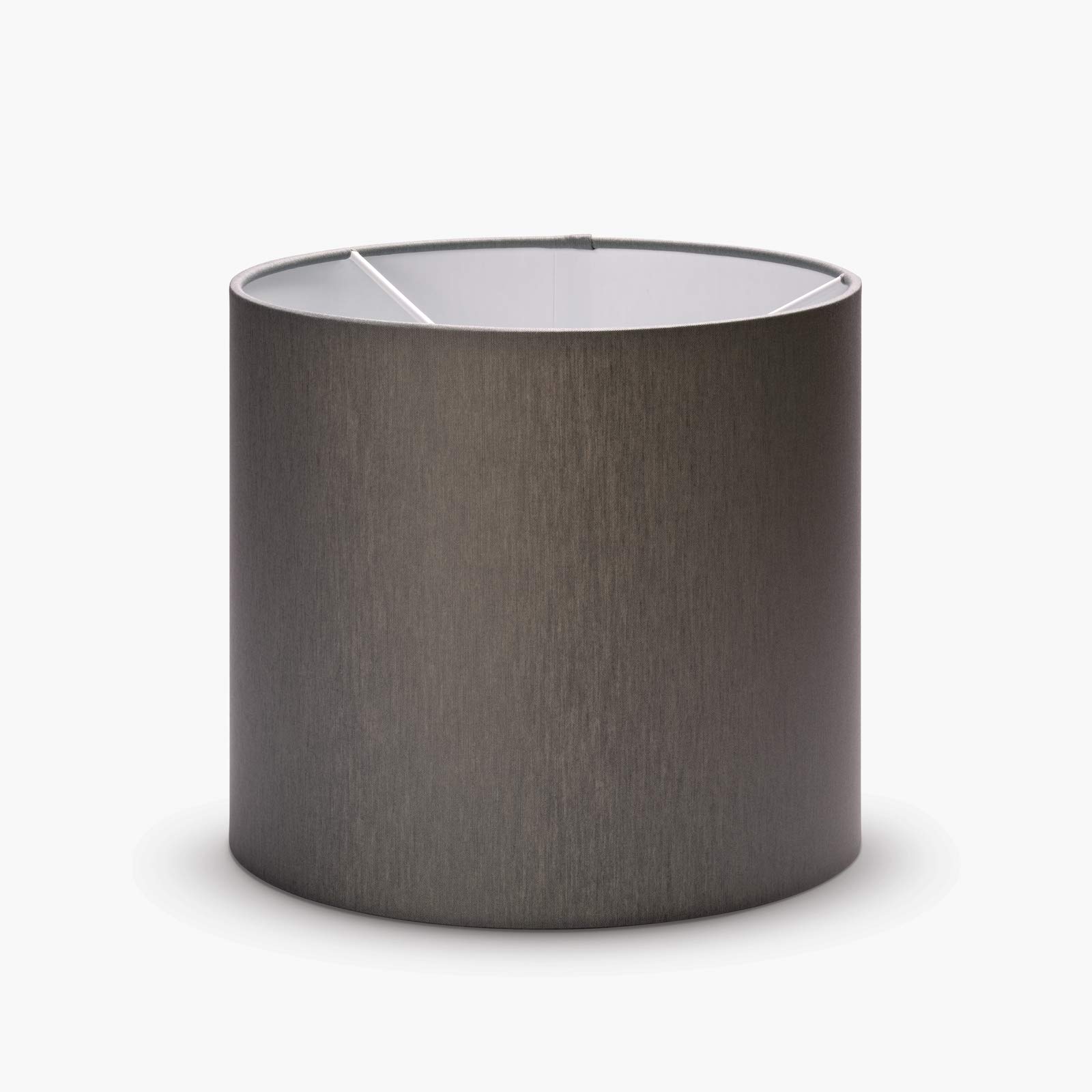 Materiałowy abażur oprawka E27 Made in Europe 20 cm 25 cm tekstylny abażur lampa stołowa okrągła biała brązowo-szara lampa wisząca (szara, 20 x 18 cm)