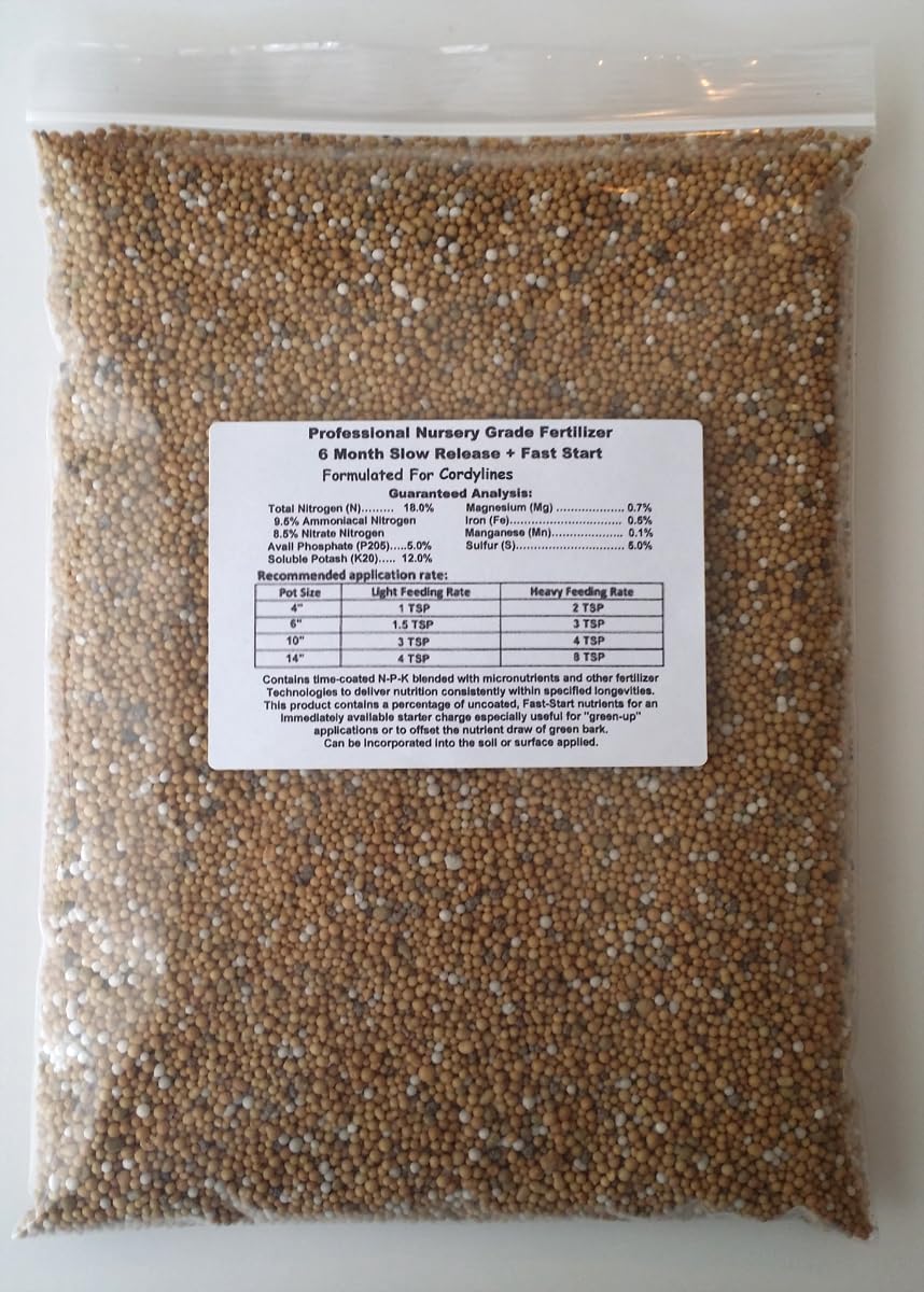 Professional Nursery Grade Cordyline fruticosa Hawaiian Ti Plant Fertilizer 4 LB Six Month Slow Release Plant Food