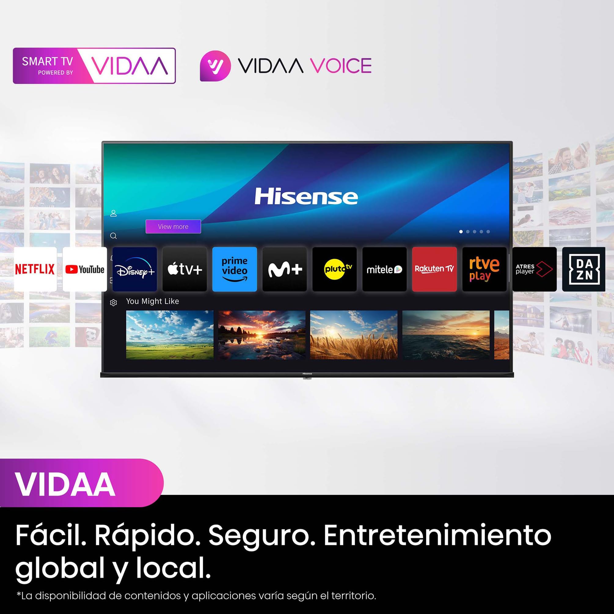 Hisense 43E7NQ - QLED Smart TV, 43 Pulgadas Televisor, Quantum Dot Colour, Dolby Vision, Dolby Atmos, Modo Juego Plus, 60Hz VRR 120 fps, Bluetooth&HDMI,Control por Voz televisor, VIDAA