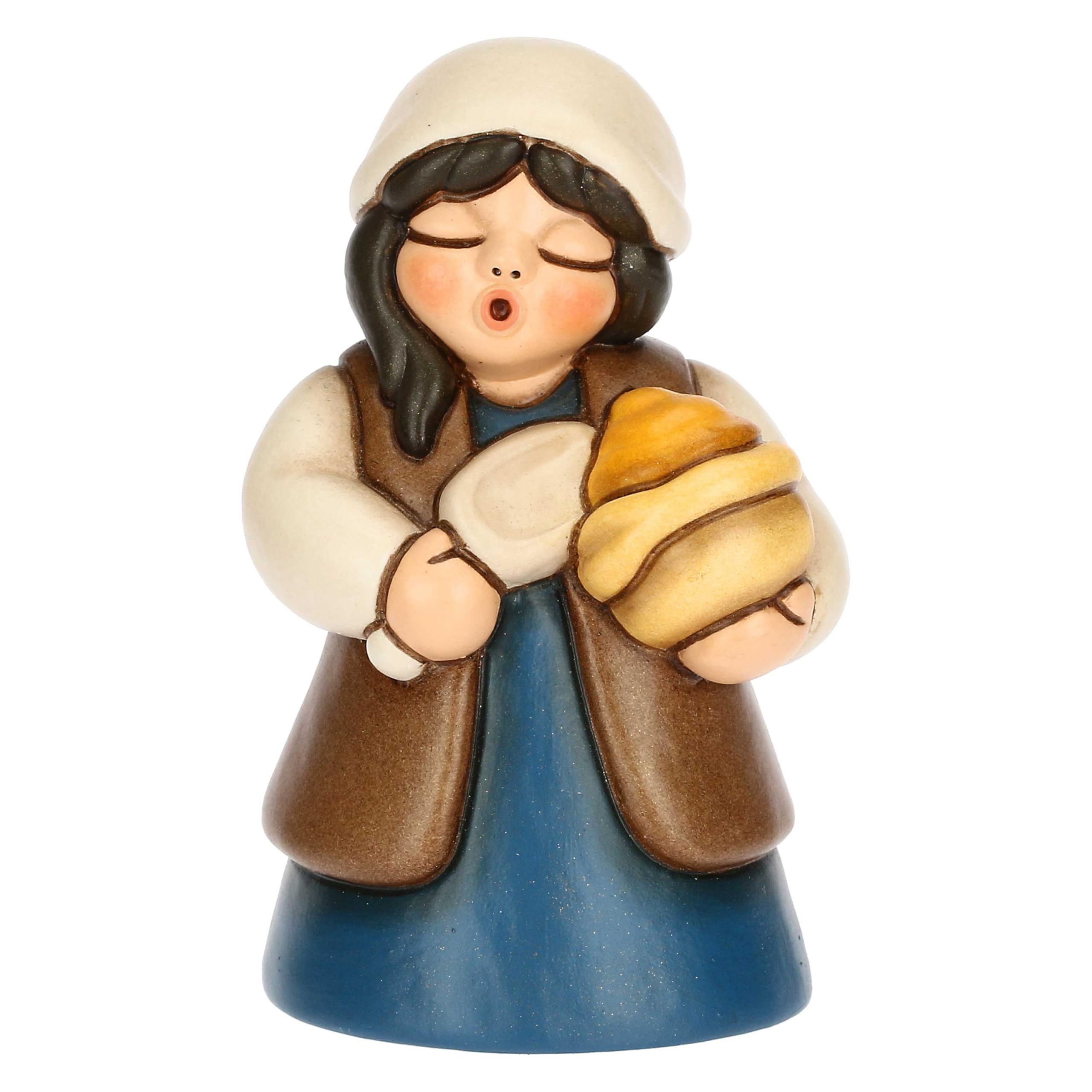 THUN - Vendor of Blue Ceramic Spices, 4.8 x 4.5 cm, Height 8 cm, Classic Nativity Collection