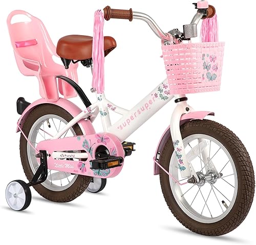 JOYSTAR Little Miss - Bicicleta infantil para niñas de 2 a 9 años, 12, 14, 16, 18 pulgadas, bicicleta de princesa con ruedas de entrenamiento,