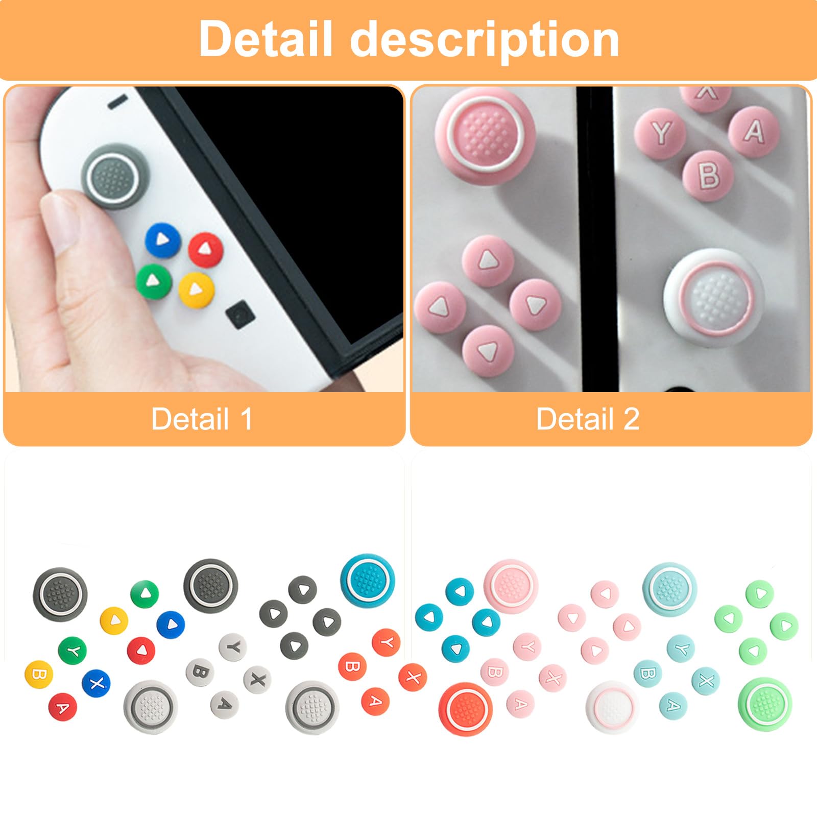 10 tapas de silicona suave para pulgar para mando de juegos, tapas protectoras de joystick