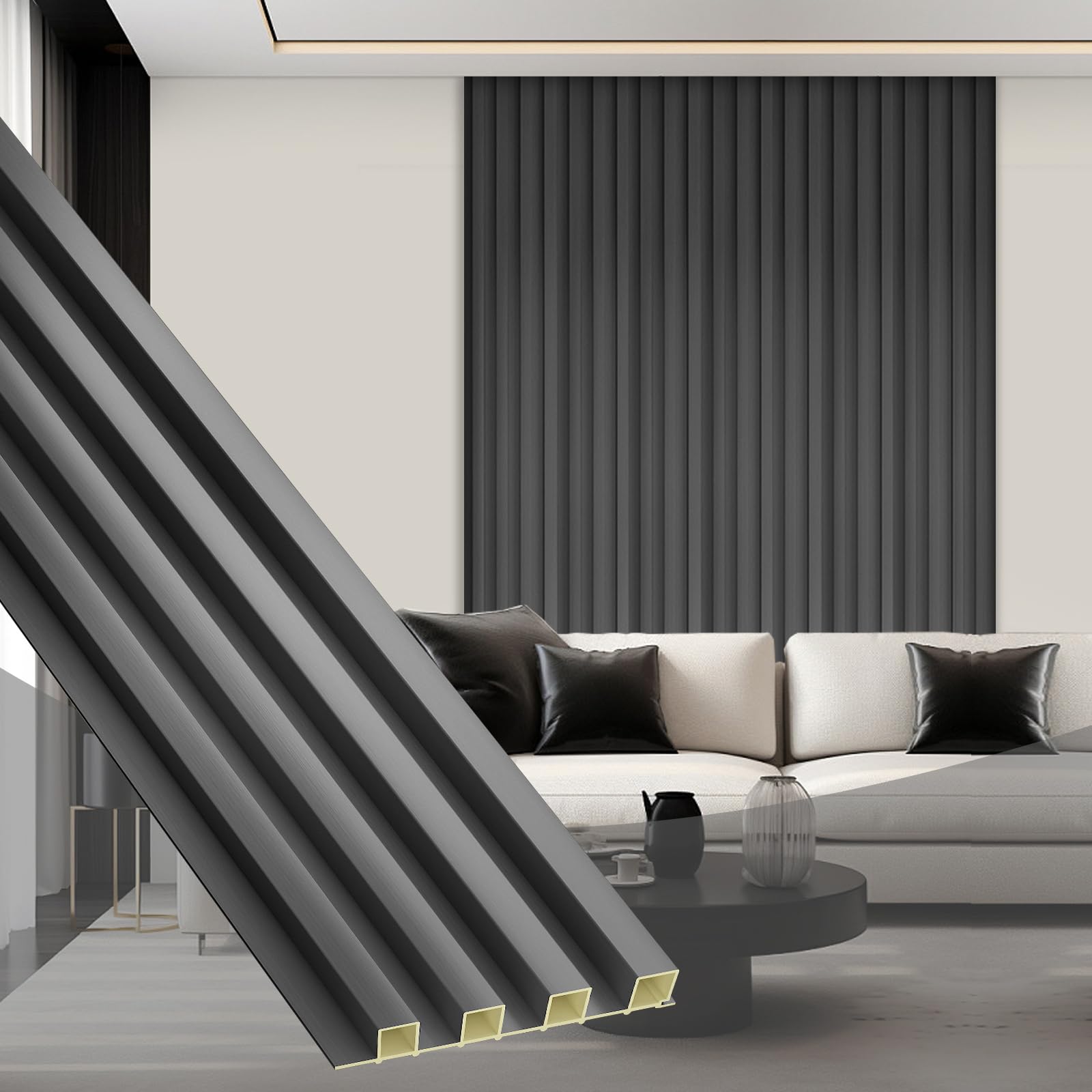 Photo 1 of ***STOCK PHOTO FOR REFERENCE ONLY***
** not the exact item as photo**^
OUZUGIE WPC Acoustic Slat Wall Paneling, 8-Pack 114 x 6 Inches 3D Wall Panels for Interior Wall Decor,Living Room,TV Background,Study Room,Office Spaces,Bedroom,High Grille (pale ye