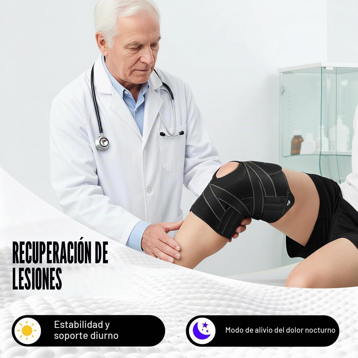 NEENCA rodilleras,Rodillera compresión con X-correas diseño-ACL, MCL, PCL,Desgarro de menisco & Artritis Dolor Alivio,Estabilizador Articulación con estabilizadores laterales & Rótula Gel Almohadillas