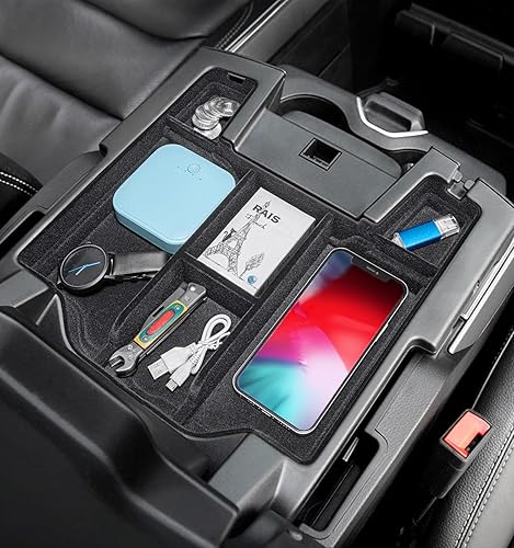 Miniatura 8 de PIMCAR Compatible con Dodge RAM 1500 2500 3500 2019-2026 Organizador de consola central, material plástico ABS, accesorios interiores, caja