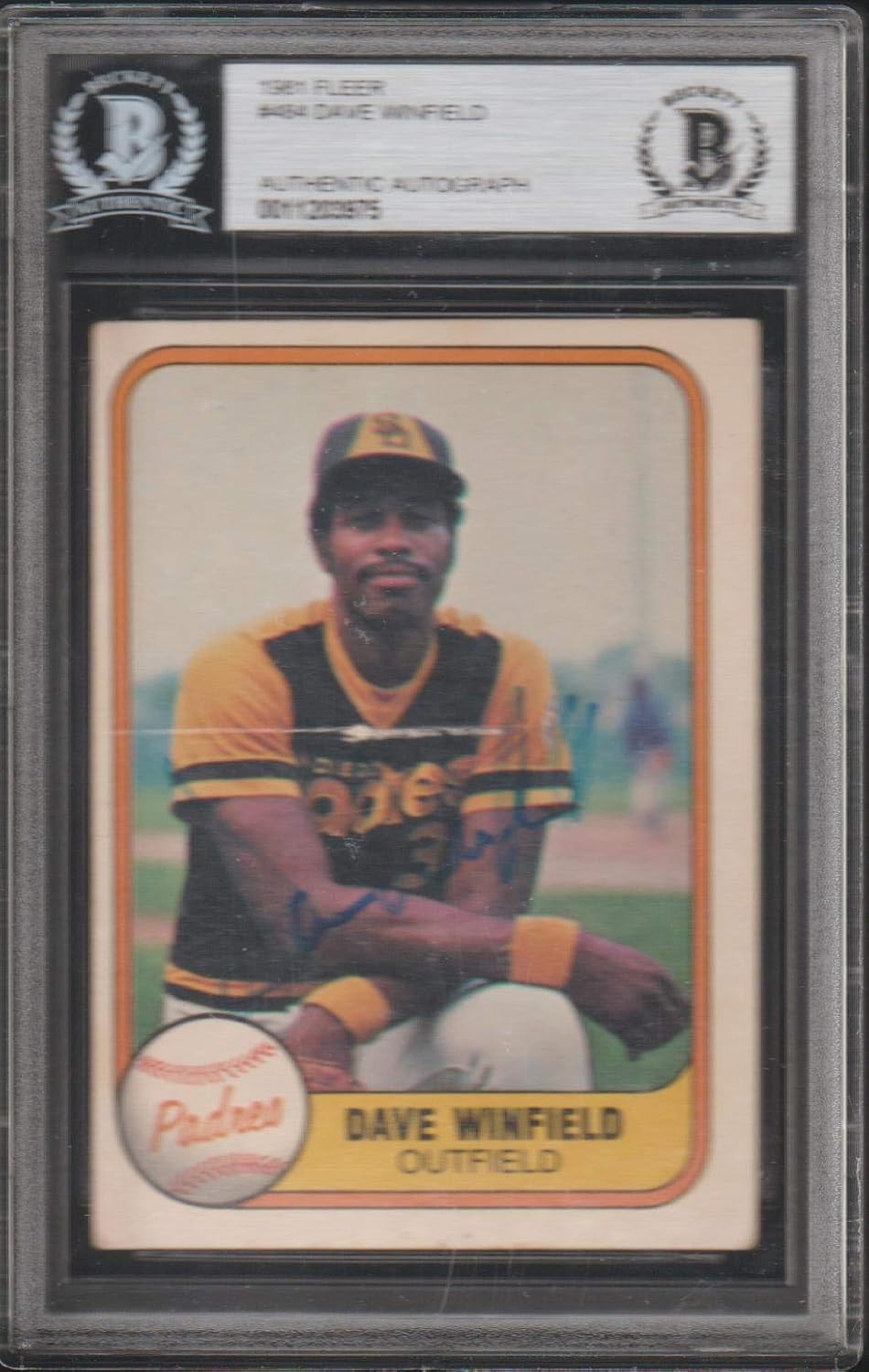 1981 Fleer Dave Winfield Padres Autographed Baseball Card #484 Graded Beckett