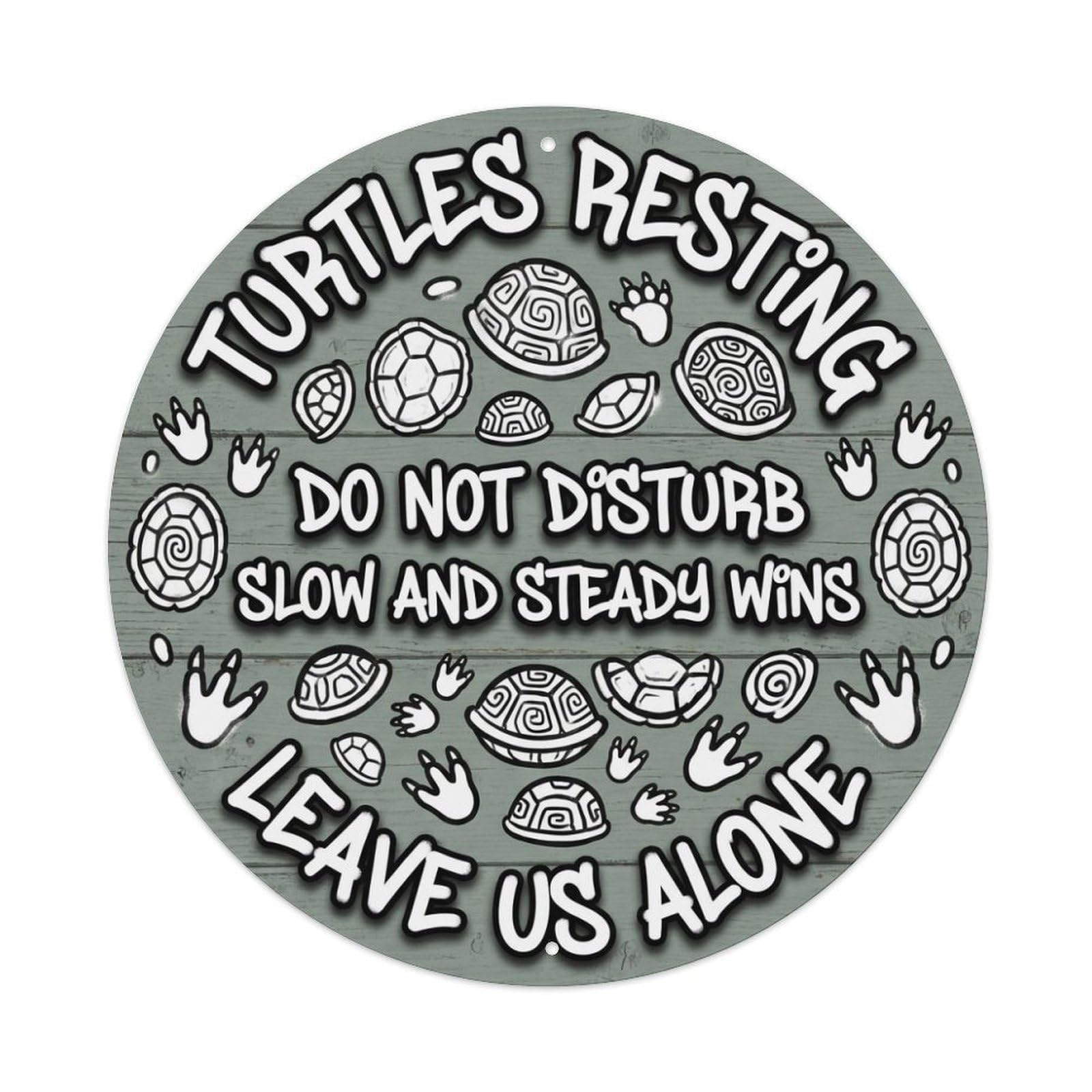 Slow Turtles Resting Animal Warning Shell Ring Metal Tin Sign