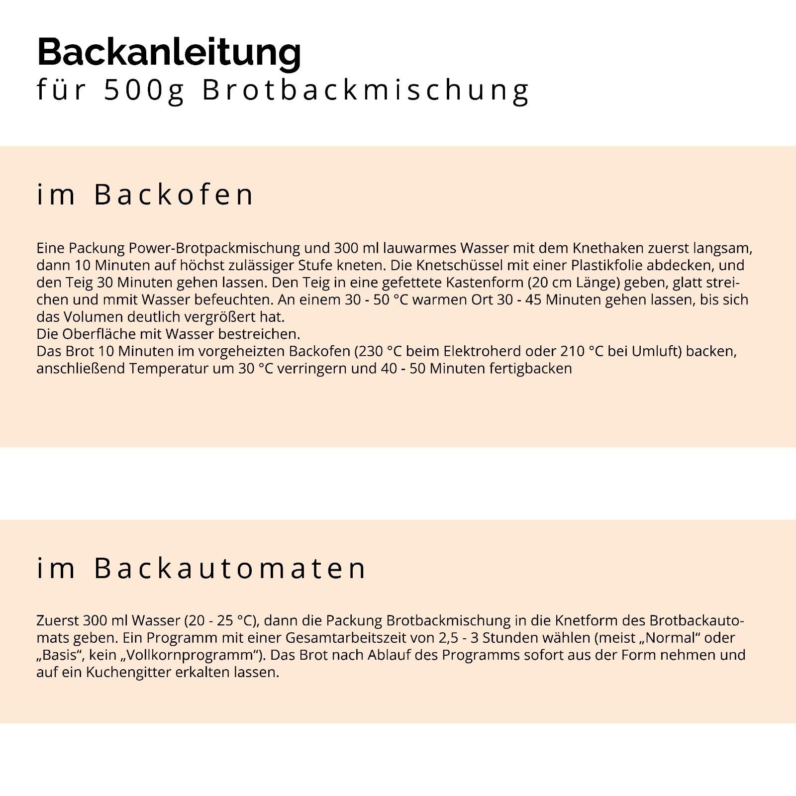 BIELMEIER KÜCHENMEISTER Brotbackmischung Wellnessbrot Power 15 x 500 g I Brotbackmischungen für Brotbackautomat & Ofen I Backmischung ganz einfach