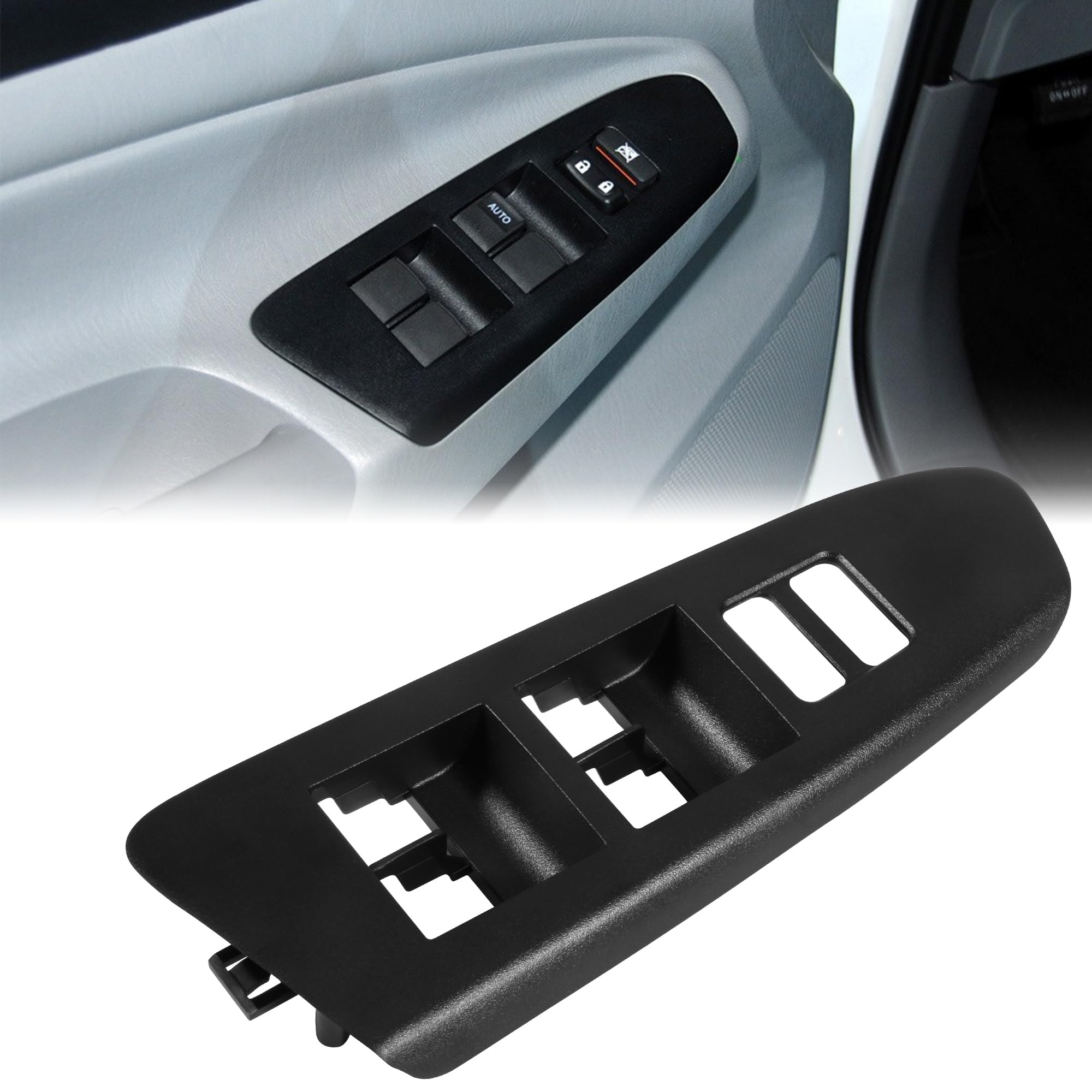 BASIKER Front Window Switch Bezel Cover Compatible with 2012-2015 Toyota Tacoma Front Left Window Bezel Driver Door Switch Panel 74202-04040