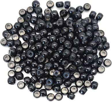 Medsuo 200pcs Silicone Lined Nano Rings Beads Links for Nano Tip Hair Extensions Nano Beads 3.0mmOD 1.0mmID 2.0mmL 5 Color Optional - Black