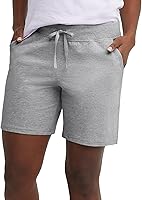 Hanes Women's Jersey Pocket Shorts 7" Inseam Drawstring Cotton Blend Comfort Lounge Active Shorts