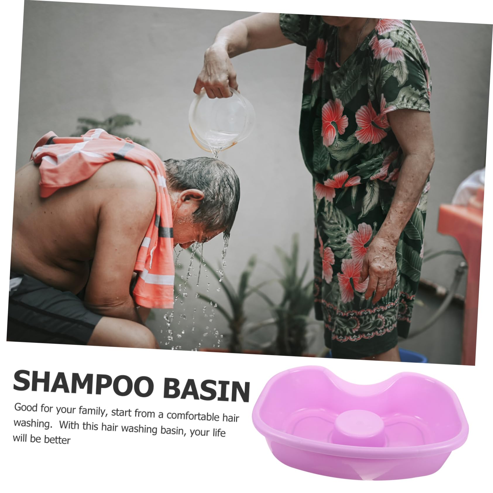 Didiseaon 1 Set Shampoo Basin Portable Hair Wash Basin Salon Hair Washing Tray Hair Washing Sink Hair Washing Tray for Kitchen Sink Portable Hair Washing Basin Hair Shampoo Purple Plastic