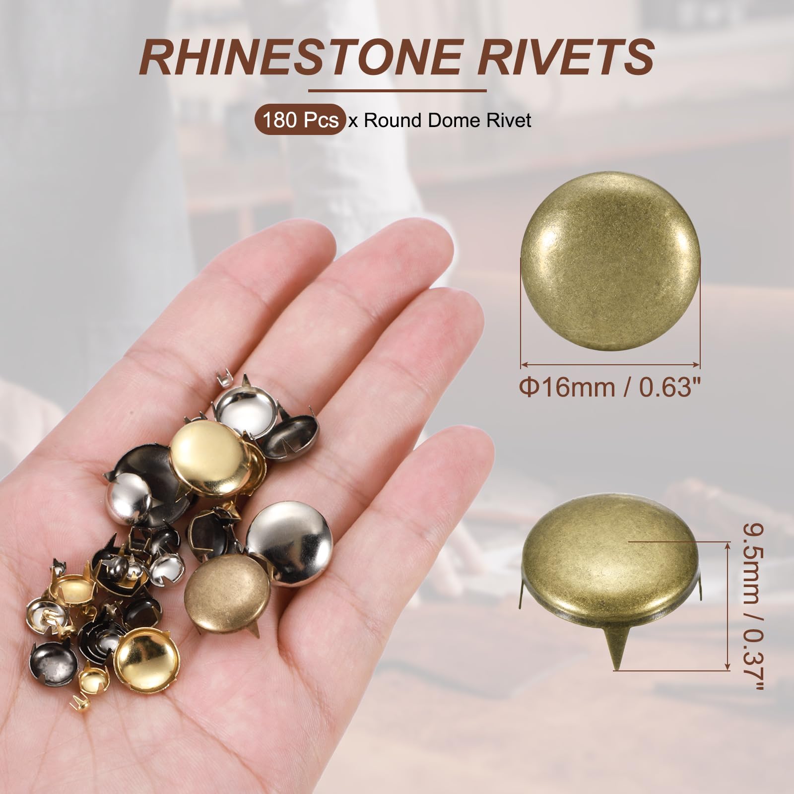 PATIKIL 16mm Round Dome Rivet - Image 2