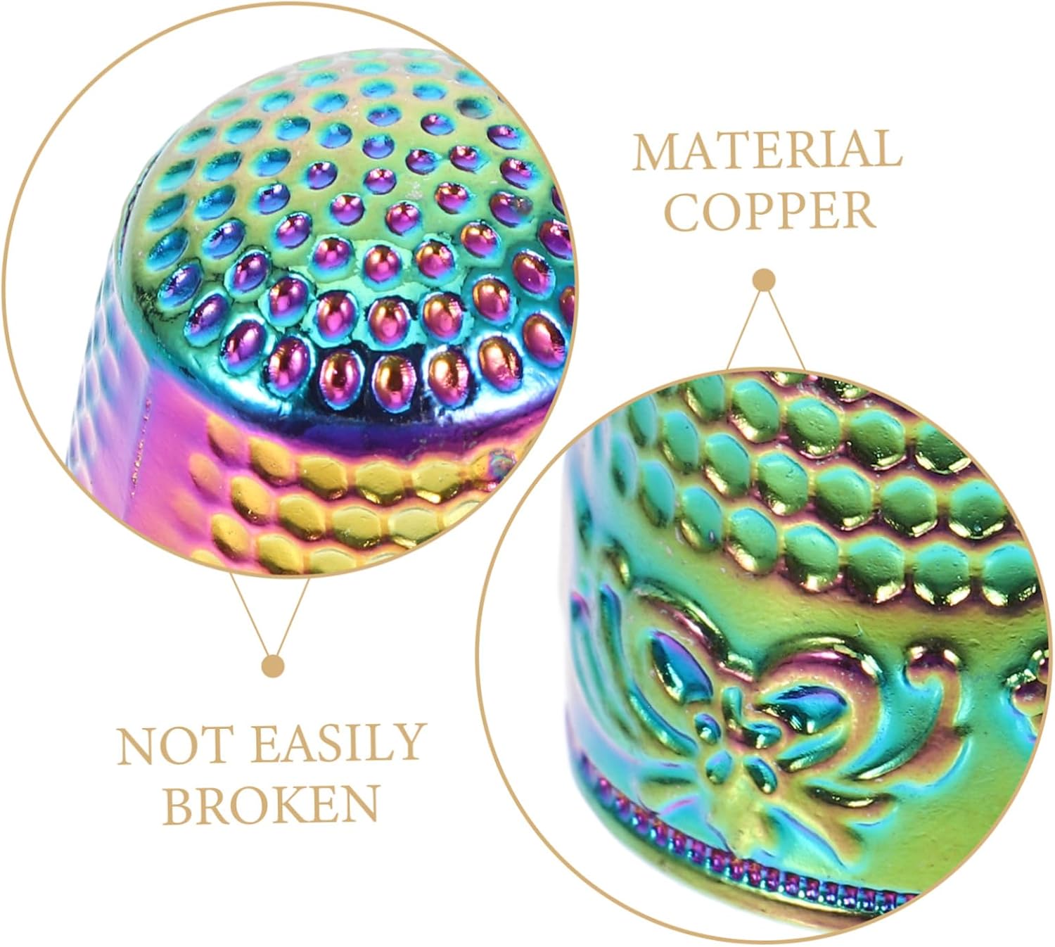 Hohopeti 4pcs Metal Thimbles for Hand Sewing Durable Copper Finger Protectors for Quilting and Crafting Essential Tools for Cross-Stitch and DIY Projects