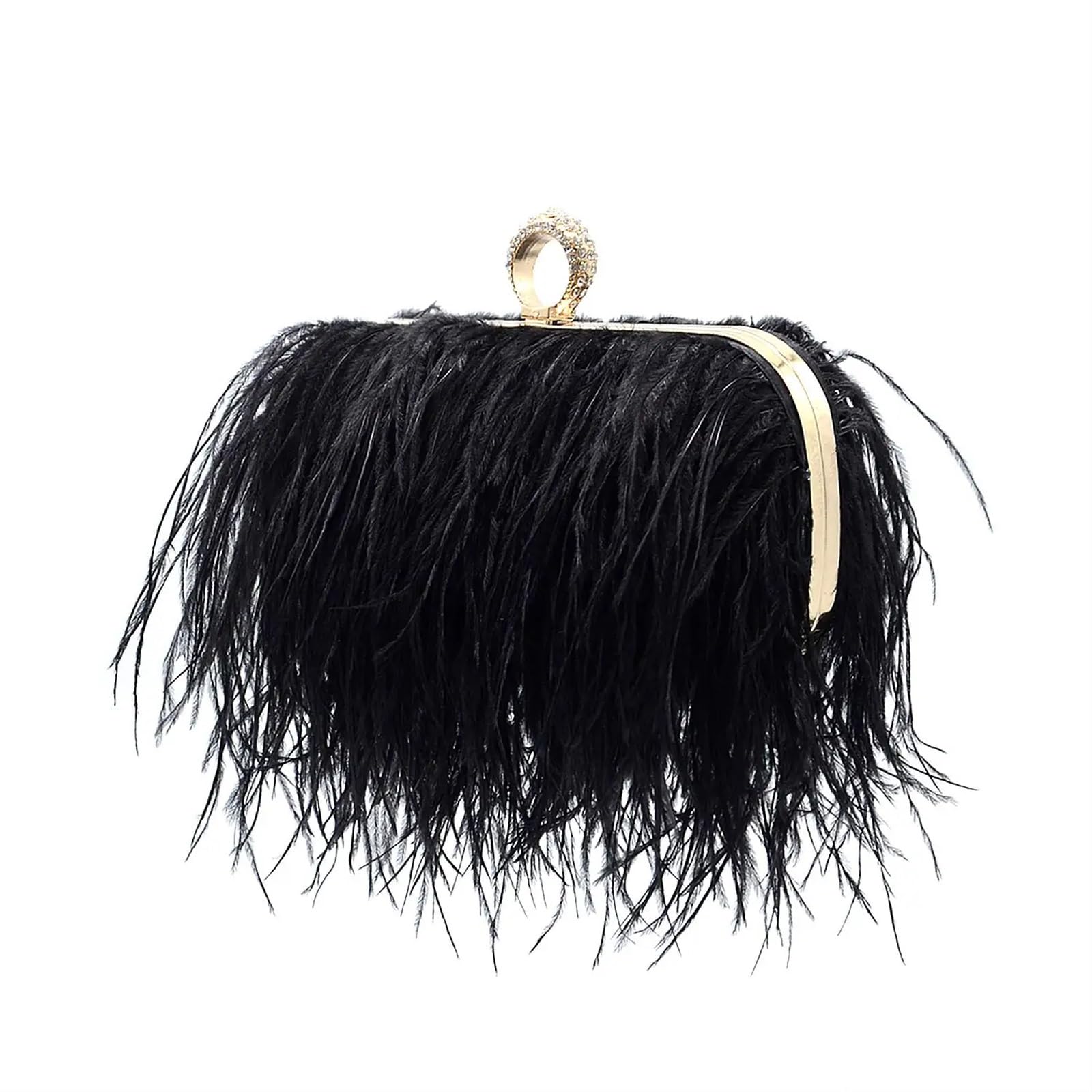 Bolso de Plumas Bolso de Noche con Plumas, Bolsos de Mano for Mujer, Bolsos de Fiesta de Noche, Bolsos de Mano for Mujer, Cadenas(Green)