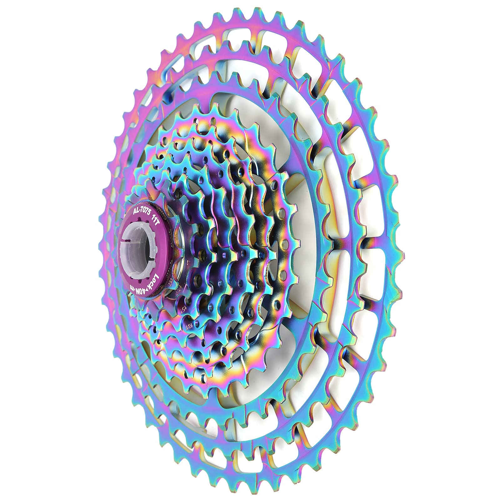 CHICIRIS Volante Cassette de Bicicleta de 10 Velocidades Aleación de Aluminio Colorida Acero 11 46T Piñón Hueco Liviano para Bicicletas de Carretera de Montaña Suave Reemplazo de Rotación Silenciosa