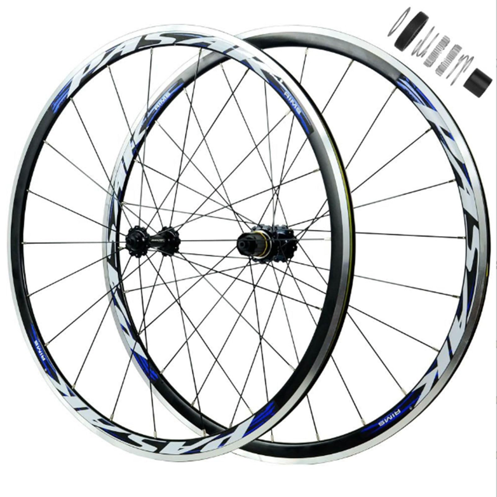 700C zestaw kołowy do roweru szosowego, stop aluminium 20/24 otwory podwójne koło ścienne C/V hamulec przedni 2 tylne 4 łożyska obręcz 8-12 prędkości 1660 g