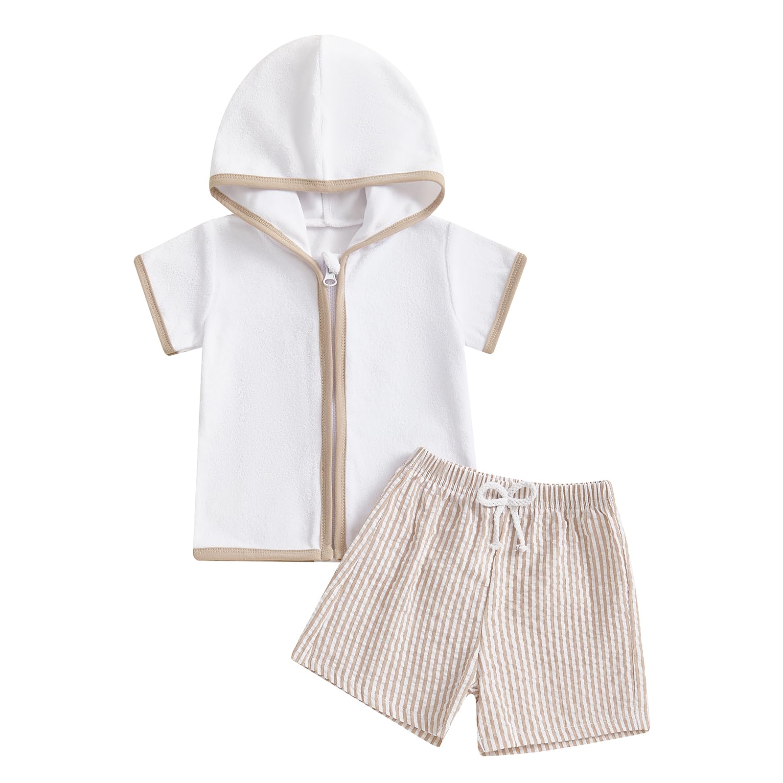Kids Baby Boy Girl Swim Cover Up Toddler Swim Trunks and Short Sleeve Coverup Beach Bathing Suit Swimwear