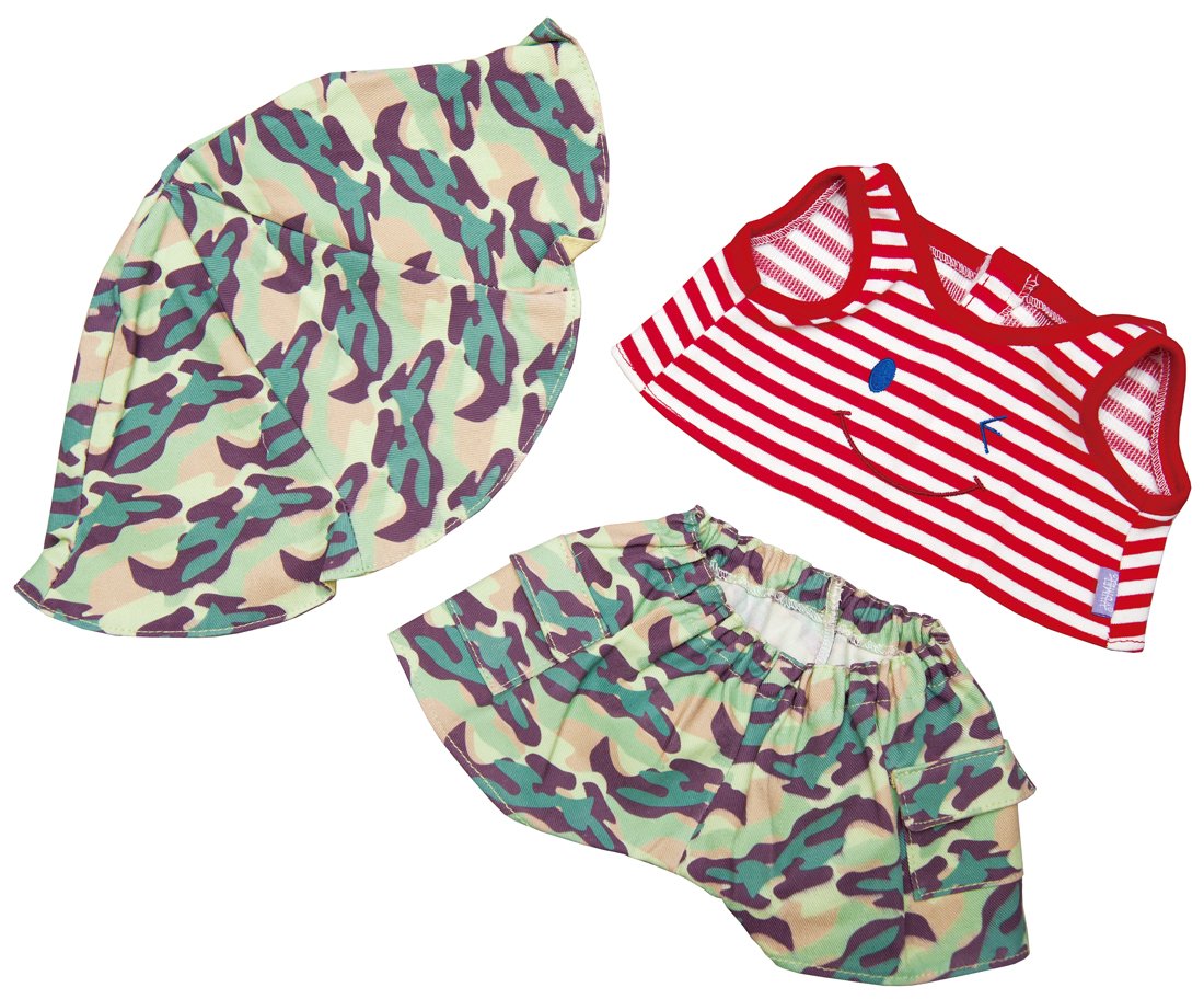 ヒーリングパートナー 夢コレ39 ボーダータンクトップ&迷彩柄ズボン (ハット付き)